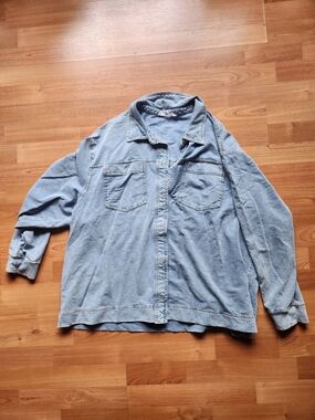 Light Wash Denim Button-Up Shirt